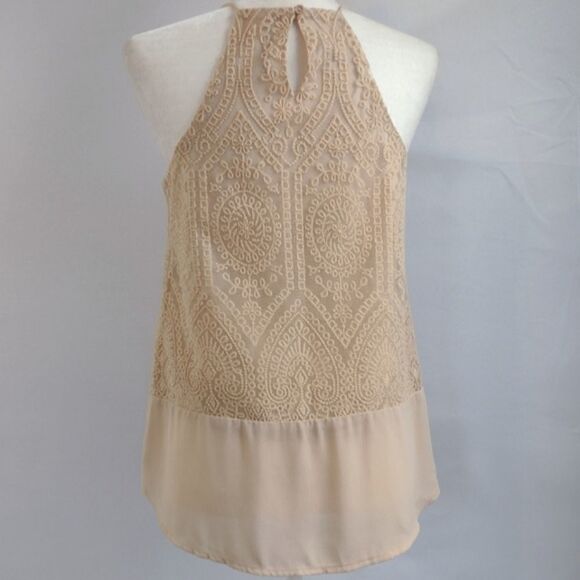 Doe & Rae Embroidered Halter Tank Top - S - Picture 2 of 10